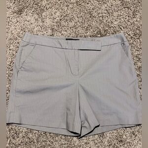 Apostrophe Light Gray Pinstripe Bermuda Shorts